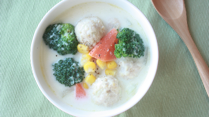 サカママレシピ ―鶏だんごのホワイトシチュウ―