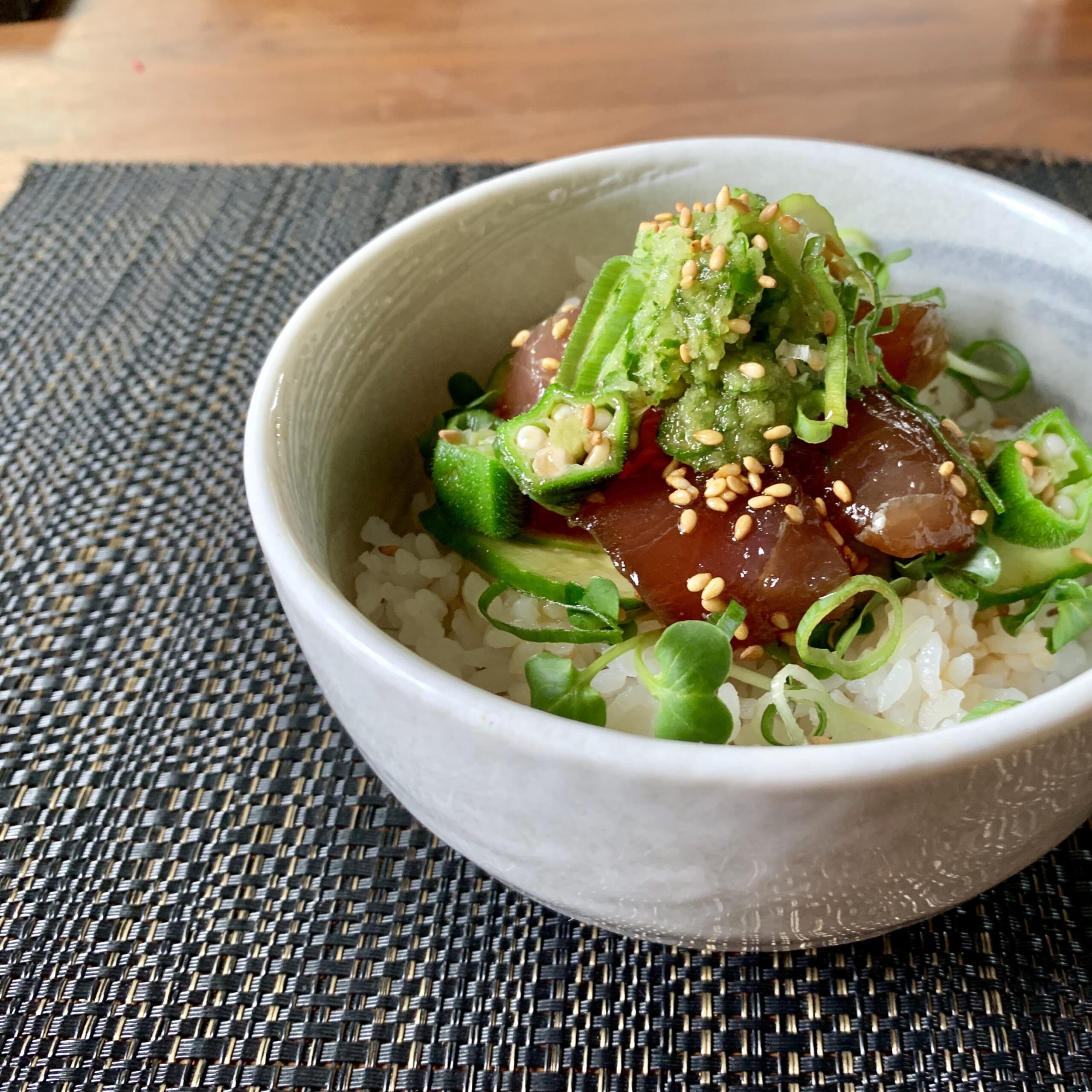 ✤おろしキュウリの漬けマグロ丼✤