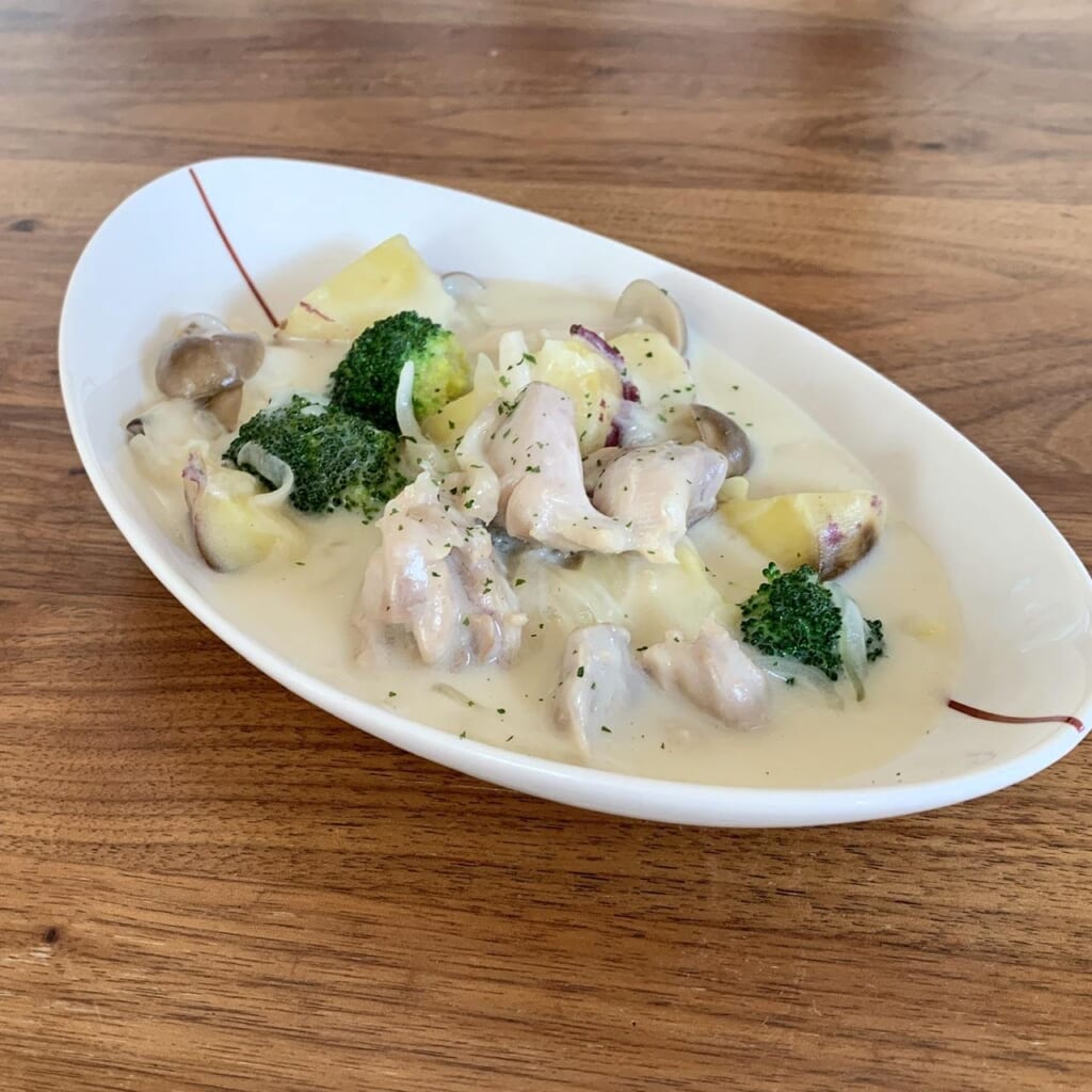 「サツマイモとチキンのほっこりクリーム煮」✤