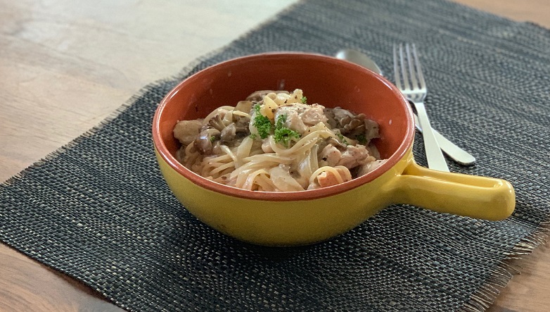 チキンの味噌クリームパスタ　～コラム「根性論はキッズサッカーに必要？！」～