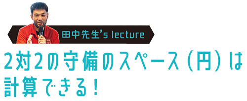2対2の守備のスペース（円）は計算できる！