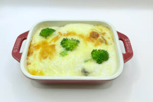 しっかりタンパク質！お魚のお豆腐味噌グラタン