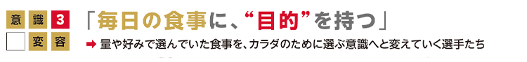 意識変容3「 毎日の食事に、“目的”を持つ」